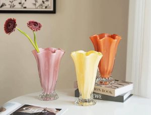 Clear Glass Flower Vase – Sleek Handmade Glass Vase for Home Interior & Event Decoration