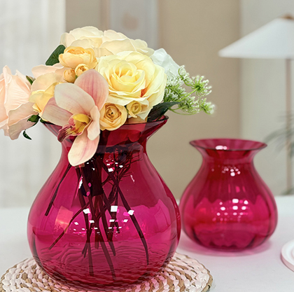 Rose Pink Glass Vase