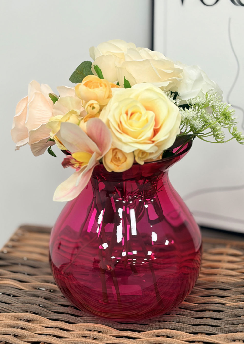 Rose Pink Glass Vase