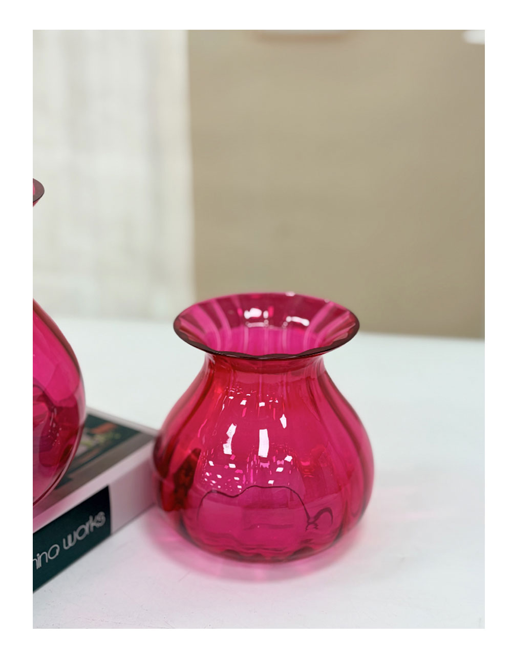 Rose Pink Glass Vase