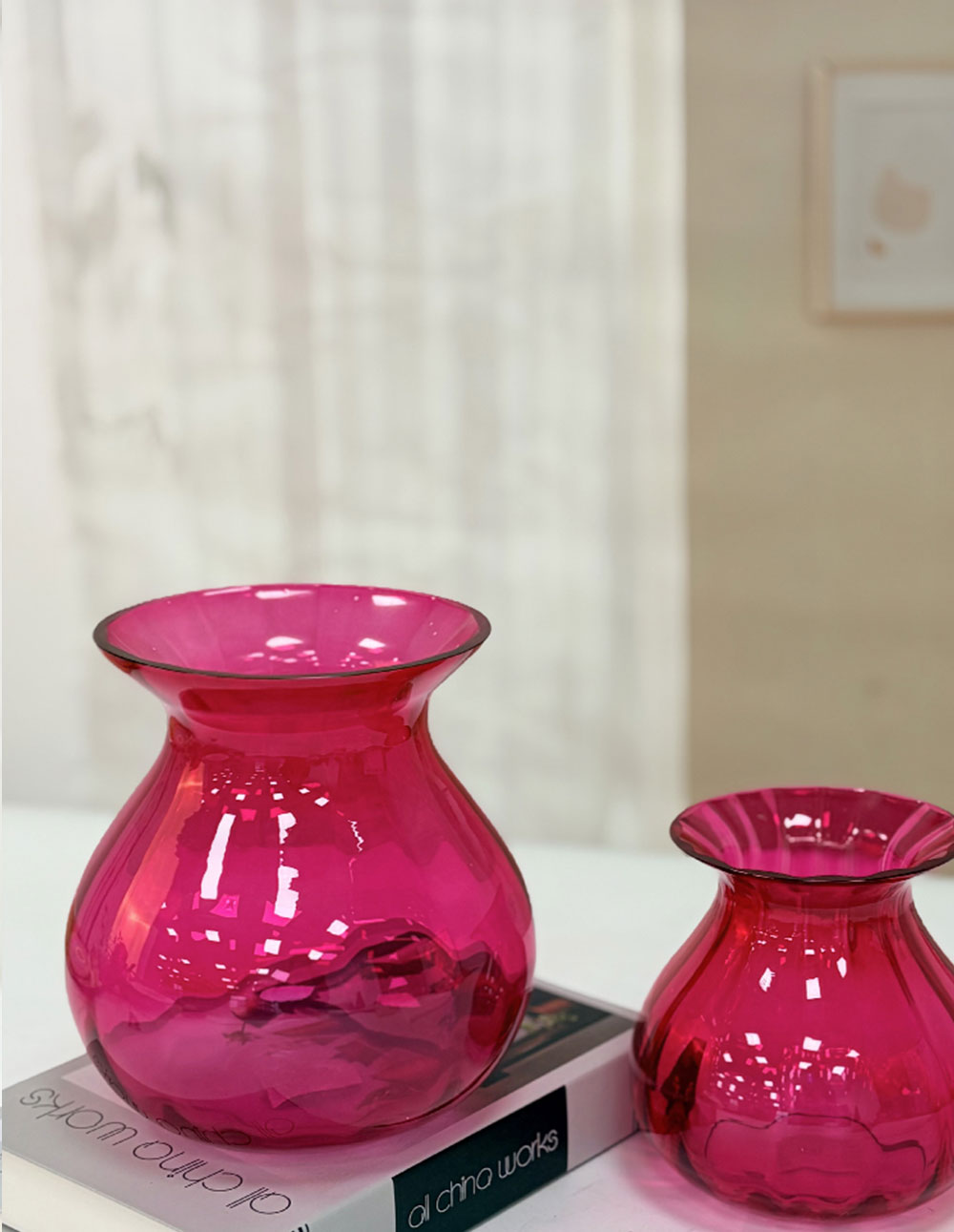 Rose Pink Glass Vase