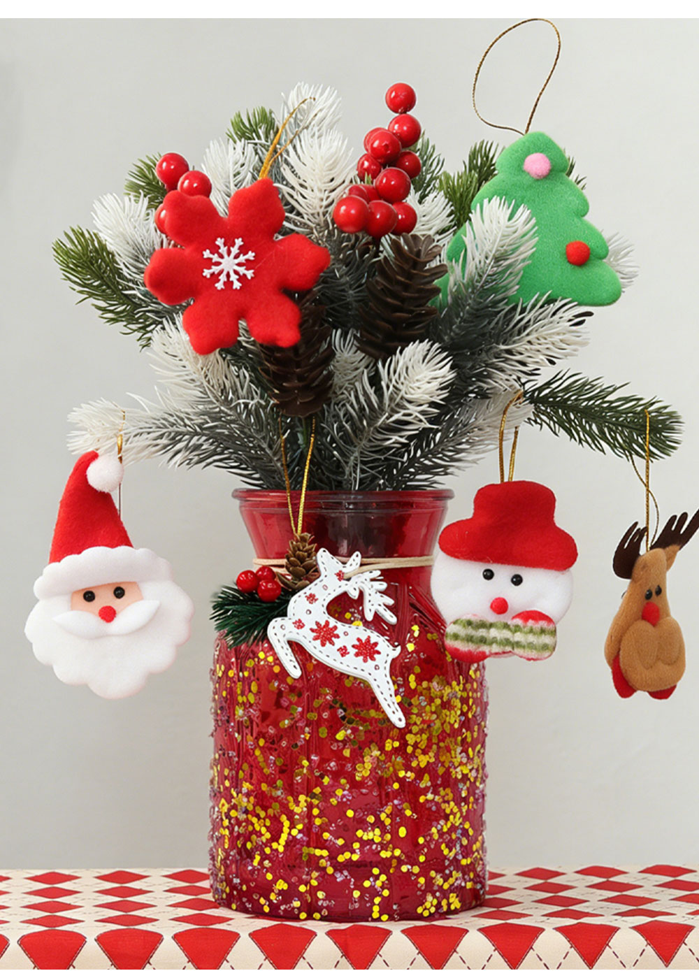 Christmas Glass Vase